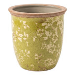 Clayre & Eef | Bloempot Binnen Groen Beige ø 13x13 cm | 6CE2446S