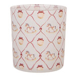 Clayre & Eef | Waxinelichthouder Wit Rood ø 7x8 cm | 6GL5460