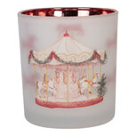 Clayre & Eef | Waxinelichthouder Wit Rood ø 7x8 cm | 6GL5470
