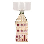 Clayre & Eef | Waxinelichthouder Zilverkleurig Groen 5x5x12 cm | 6GL5476