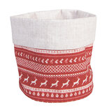 Clayre & Eef | Broodmandje Beige Groen Rood ø 15x16 cm | NOCN50