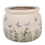 Clayre & Eef | Bloempot Binnen Beige Groen ø 20x15 cm | 6CE2441L
