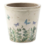 Clayre & Eef | Bloempot Binnen Beige Groen ø 21x20 cm | 6CE2442XL