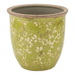 Clayre & Eef | Bloempot Binnen Groen Beige ø 17x17 cm | 6CE2446L