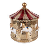 Clayre & Eef | Decoratie Draaimolen met LED Goudkleurig Rood ø 15x17 cm / 3xAA | 6GL5477