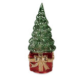 Clayre & Eef | Kerstdecoratie Kerstboom met LED Groen Rood 13x13x30 cm / 3xAA | 6GL5480