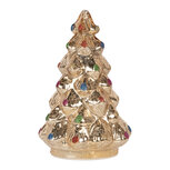 Clayre & Eef | Kerstdecoratie Kerstboom met LED Zilverkleurig ø 12x18 cm | 6GL5481