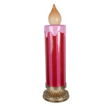 Clayre & Eef | Decoratie kaars met LED Rood Goudkleurig ø 23x78 cm | 5MG0112