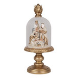 Clayre & Eef | Glazen Stolp met decoratie Goudkleurig Beige ø 9x22 cm | 66100