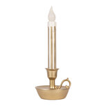 Clayre & Eef | Decoratie kaars met LED Goudkleurig Wit 13x12x32 cm | 6PR6261