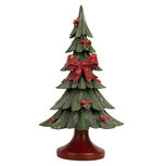 Clayre & Eef | Kerstdecoratie Kerstboom Groen Rood ø 14x26 cm | 6PR6265