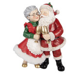 Clayre & Eef | Decoratie Kerstman en kerstvrouw Rood Wit 20x12x26 cm | 6PR6268