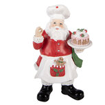 Clayre & Eef | Kerstdecoratie Kerstman Rood Wit 9x8x16 cm | 6PR6282
