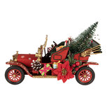 Clayre & Eef | Decoratie Model Auto Rood met kerstdecoratie 25x10x17  cm | 6Y6227