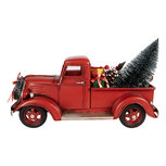 Clayre & Eef | Decoratie Model Auto met kerstdecoratie Rood 39x15x18 cm | 6Y6229