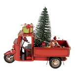 Clayre & Eef | Decoratie Driewieler rood met kerstdecoratie 17x7x14 cm | 6Y6231