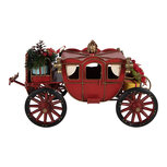 Clayre & Eef | Koets met kerstdecoratie Rood Goudkleurig 32x17x17 cm | 6Y6235