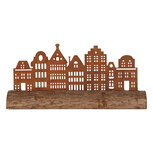 Clayre & Eef | Decoratie Huizen Bruin 25x5x8 cm | 6Y6190