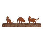 Clayre & Eef | Decoratie Beeld Katten Bruin 32x5x7 cm | 6Y6193