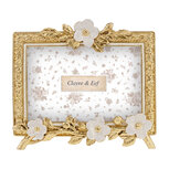 Clayre & Eef | Fotolijst Goudkleurig Wit 18x2x16 cm / 10x15 cm | 2F1424