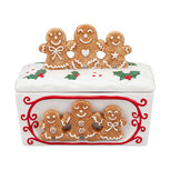 Clayre & Eef | Voorraadpot met deksel Wit Bruin 23x12x18 cm | 6CE2425
