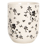 Clayre & Eef | Servies Mok Wit, Zwart ø 6x8 cm / 100 ml | 6CEMU0081
