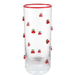 Clayre & Eef | Waterglas Transparant Rood ø 6x15 cm / 350 ml | 6GL5519