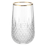 Clayre & Eef | Waterglas Transparant Rood ø 7x15 cm / 350 ml | 6GL5530