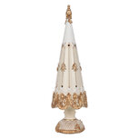 Clayre & Eef | Kerstdecoratie Kerstboom Wit Goudkleurig ø 12x42 cm | 6PR6502