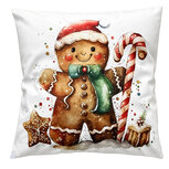 Clayre & Eef | Kussen met vulling Wit Bruin 45x45x4 cm | KG023.241