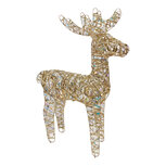 Clayre & Eef | Kerstdecoratie Rendier met LED Goudkleurig 43x18x61 cm / 3xAA | 50924