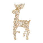 Clayre & Eef | Kerstdecoratie Rendier met LED Goudkleurig 38x25x76 cm / 3xAA | 50926