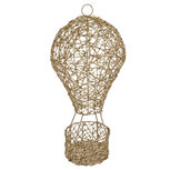 Clayre & Eef | Decoratie luchtballon met LED Goudkleurig ø 19x38 cm / 3xAA | 66781