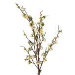 Clayre & Eef | Decoratie tak met bloemen  Wit 88 cm | 5PL0300W