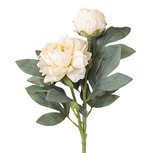 Clayre & Eef | Decoratie tak met bloemen Wit Groen 73 cm | 5PL0377W