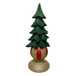 Clayre & Eef | Kerstdecoratie Kerstboom Groen Goudkleurig 27x25x65 cm | 5MG0144