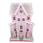Clayre & Eef | Decoratie Huis Roze 54x31x76 cm LED / 3xAA | 5PR0218