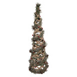 Clayre & Eef | Decoratie Kertboom met LED Groen Bruin ø 20x61 cm / 3xAA | 5RO0114