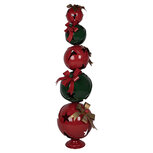 Clayre & Eef | Decoratie Kerstbal Rood Groen 53x44x135 cm | 5Y1459