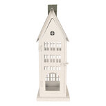 Clayre & Eef | Decoratie Huis Wit Groen 21x14x58 cm | 5Y1464