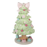 Clayre & Eef | Muziekdoos Kerstboom Groen Roze ø 13x23 cm | 66756