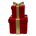 Clayre & Eef | Decoratie Cadeautjes Rood Goudkleurig 30x30x50 cm | 6MG0200