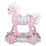 Clayre & Eef | Decoratie Paard Roze Wit 35x16x38 cm | 6PR6233