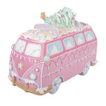 Clayre & Eef | Decoratie Bus Roze Wit 26x13x19 cm | 6PR6236