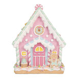 Clayre & Eef | Decoratie Huis Roze Wit 13x10x16 cm | 6PR6244