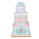Clayre & Eef | Decoratie van opgestapelde Cadeautjes Groen Roze 14x16x36 cm | 6PR6245