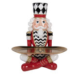 Clayre & Eef | Decoratie Notenkraker met schaal Rood Goudkleurig 26x21x32 cm | 6PR6375