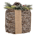 Clayre & Eef | Decoratie cadeau met LED Bruin Groen ø 25x30 cm / 3xAA | 6RO0616