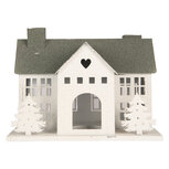 Clayre & Eef | Decoratie Huis Wit Groen 31x23x32 cm | 6Y6067