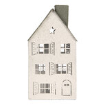 Clayre & Eef | Decoratie Huis Wit Groen 16x9x32 cm | 6Y6077